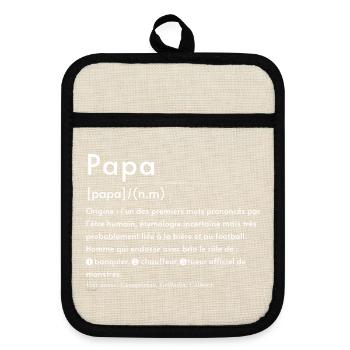 Papa: Origine et rôle héroïque - Maniques avec dos en caoutchouc - lin/noir  - Devant