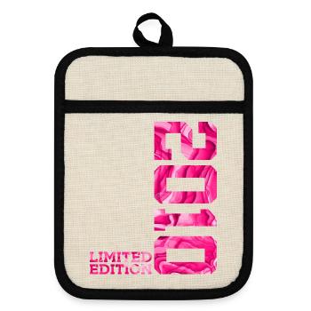 16E ANNIVERSAIRE ÉDITION LIMITÉE ROSE 2010 - Maniques avec dos en caoutchouc - lin/noir  - Devant