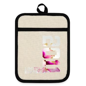 LIMITED EDITION 2011 15TH BIRTHDAY - Pot holders with rubber back - linen/black  - Front