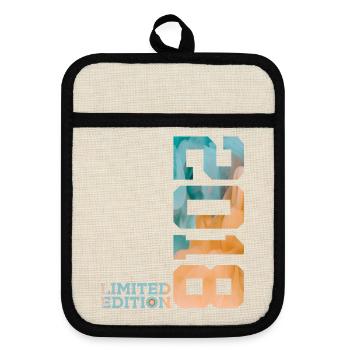8TH BIRTHDAY LIMITED EDITION 2018 - Pot holders with rubber back - linen/black  - Front