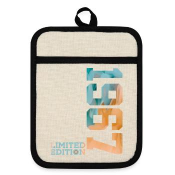 59. GEBURTSTAG LIMITED EDITION 1967 - Topflappen mit Gummirückseite - Leinen/Schwarz  - Vorne
