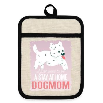 Morkie Dogmom - Topflappen mit Gummirückseite - Leinen/Schwarz  - Vorne