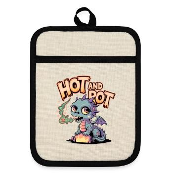 Hot And Rot - Pot holders with rubber back - linen/black  - Front