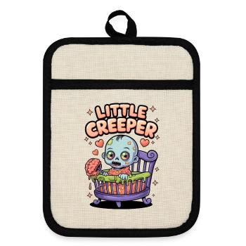 Little Creeper - Pot holders with rubber back - linen/black  - Front