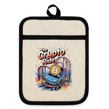 The Crypto Ride - Pot holders with rubber back - linen/black  - Front