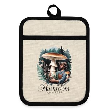 Maître des champignons - Maniques avec dos en caoutchouc - lin/noir  - Devant
