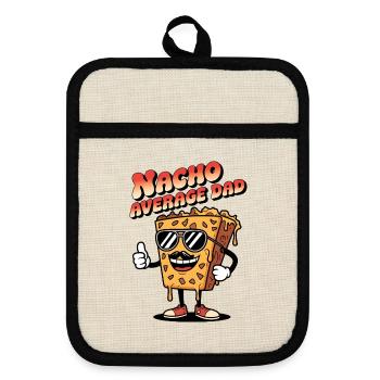 Nacho Average Dad - Pot holders with rubber back - linen/black  - Front