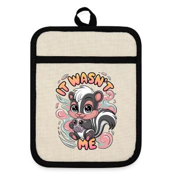 It Wasn't Me - Pot holders with rubber back - linen/black  - Front