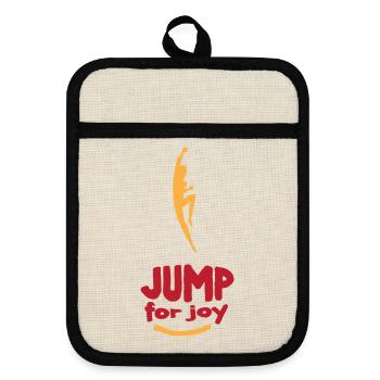 Jump For Joy von JoEp Skate - Topflappen mit Gummirückseite - Leinen/Schwarz  - Vorne