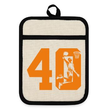 NUMMER 40 BASKETBALL 40. GEBURTSTAG - Topflappen mit Gummirückseite - Leinen/Schwarz  - Vorne