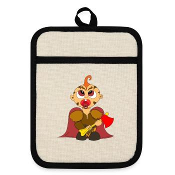 Goliath baby - Pot holders with rubber back - linen/black  - Front