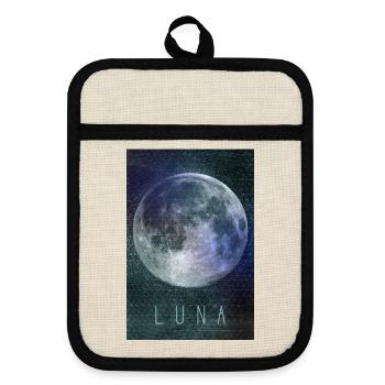 LUNA - Topflappen mit Gummirückseite - Leinen/Schwarz  - Vorne