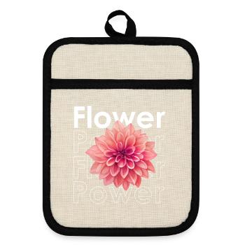 Le pouvoir des fleurs - Maniques avec dos en caoutchouc - lin/noir  - Devant