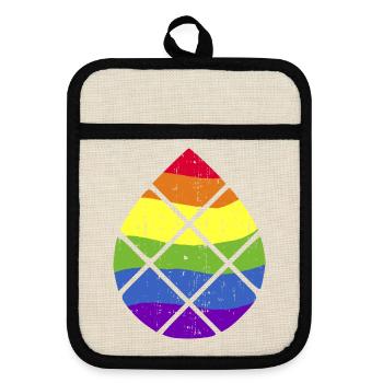 Augsburg Pine Nut LGBT LGBTQPlus - Pot holders with rubber back - linen/black  - Front