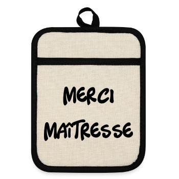 MERCI. MAÎTRESSE. MAÎTRE. MERCI MAÎTRESSE - Maniques avec dos en caoutchouc - lin/noir  - Devant
