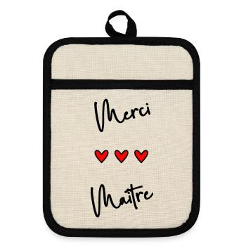 MASTER. MASTER - Pot holders with rubber back - linen/black  - Front