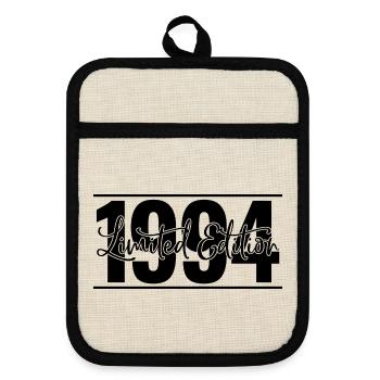 Limited Edition 1994 - Pot holders with rubber back - linen/black  - Front