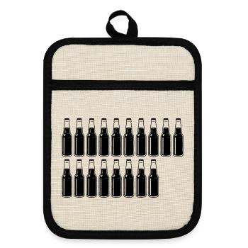 18 bouteilles de bière - Bière - 18 ans - 18e anniversaire - Maniques avec dos en caoutchouc - lin/noir  - Devant