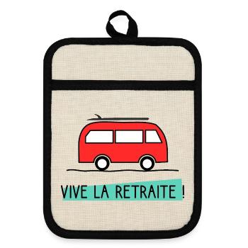 RETRAITE. BONNE RETRAITE. JOYEUSE RETRAITE - Maniques avec dos en caoutchouc - lin/noir  - Devant