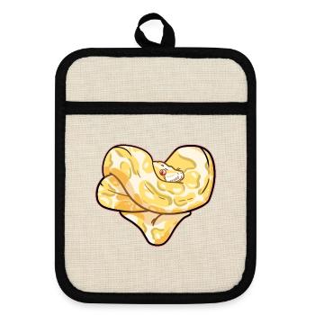 Neugierige Python Dschungelbewohner - Topflappen mit Gummirückseite - Leinen/Schwarz  - Vorne