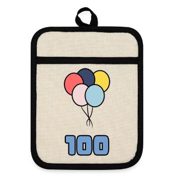 100. 100 ANS. 100e ANNIVERSAIRE. ANNIVERSAIRE 100 - Maniques avec dos en caoutchouc - lin/noir  - Devant