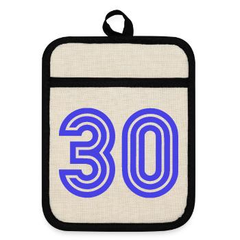 30. 30 ANS. 30e ANNIVERSAIRE. ANNIVERSAIRE 30 ANS. - Maniques avec dos en caoutchouc - lin/noir  - Devant
