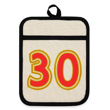 30. 30 YEARS. 30th ANNIVERSARY. 30 YEARS ANNIVERSARY. - Pot holders with rubber back - linen/black  - Front