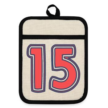 15. 15 YEARS. 15th ANNIVERSARY. 15 YEAR ANNIVERSARY. - Pot holders with rubber back - linen/black  - Front