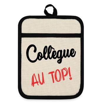COLLEGUE. HUMOUR. RETRAITE. RETRAITE. RETRAITEE - Maniques avec dos en caoutchouc - lin/noir  - Devant