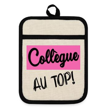 RETRAITE. RETRAITE. RETRAITEE. BONNE RETRAITE - Maniques avec dos en caoutchouc - lin/noir  - Devant