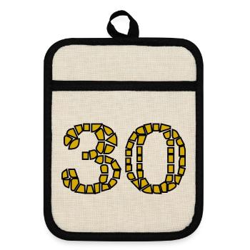 30. 30 YEARS. 30th ANNIVERSARY. 30 YEARS ANNIVERSARY. - Pot holders with rubber back - linen/black  - Front