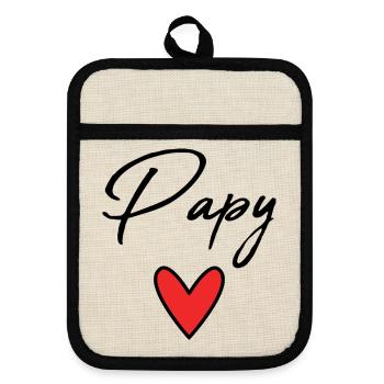 GRANDPA. FATHER'S DAY. HAPPY GRANDPA'S DAY. I LOVE YOU. - Pot holders with rubber back - linen/black  - Front