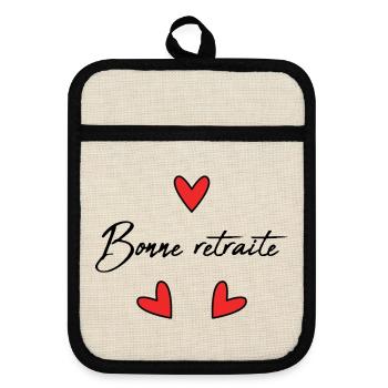 RETRAITE. RETRAITE. RETRAITEE. BONNE RETRAITE - Maniques avec dos en caoutchouc - lin/noir  - Devant