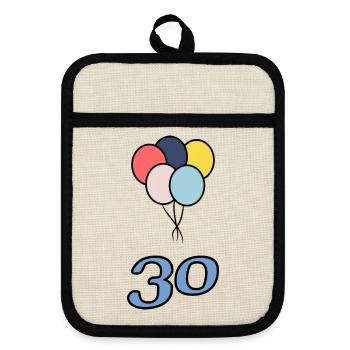 30. 30 YEARS. 30th ANNIVERSARY. 30 YEARS ANNIVERSARY. - Pot holders with rubber back - linen/black  - Front