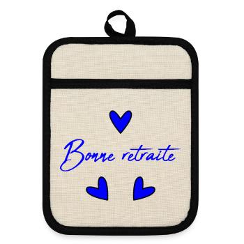 RETRAITE. RETRAITE. RETRAITEE. BONNE RETRAITE - Maniques avec dos en caoutchouc - lin/noir  - Devant
