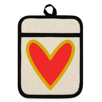 DAD. FATHER'S DAY. HAPPY FATHER'S DAY. HAPPY BIRTHDAY. - Pot holders with rubber back - linen/black  - Front