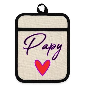 GRANDPA. DAD. FATHER'S DAY. HAPPY FATHER'S DAY - Pot holders with rubber back - linen/black  - Front