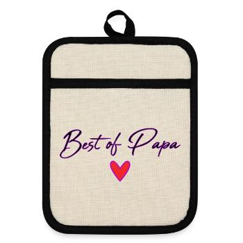 HAPPY FATHER'S DAY. DAD. FATHER'S DAY. FATHER. GOOD - Pot holders with rubber back - linen/black  - Front