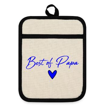 DAD. FATHER'S DAY. HAPPY FATHER'S DAY. HAPPY BIRTHDAY. - Pot holders with rubber back - linen/black  - Front