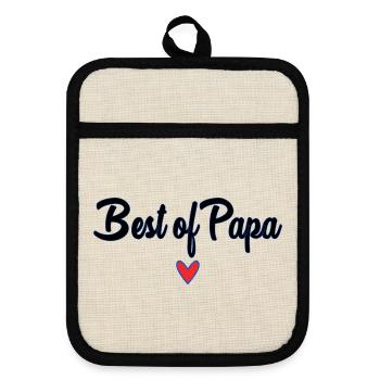 DAD. FATHER'S DAY. HAPPY FATHER'S DAY. HAPPY BIRTHDAY. - Pot holders with rubber back - linen/black  - Front