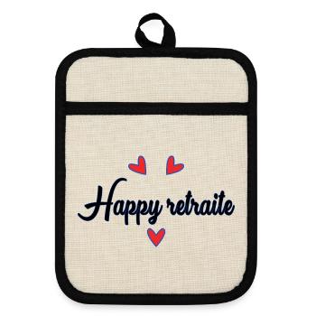 RETRAITE. RETRAITE. RETRAITEE. BONNE RETRAITE - Maniques avec dos en caoutchouc - lin/noir  - Devant