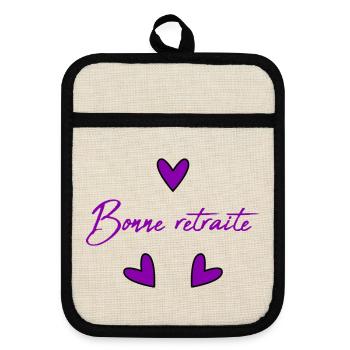 RETRAITE. RETRAITE. RETRAITEE. BONNE RETRAITE - Maniques avec dos en caoutchouc - lin/noir  - Devant