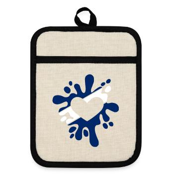 Israel Symbol Fahne Fleck Farben Geschenk - Topflappen mit Gummirückseite - Leinen/Schwarz  - Vorne