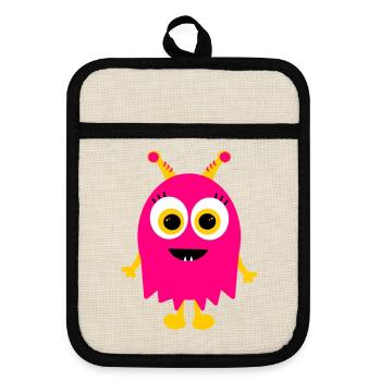 Monster - Topflappen mit Gummirückseite - Leinen/Schwarz  - Vorne