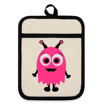 Monster - Topflappen mit Gummirückseite - Leinen/Schwarz  - Vorne