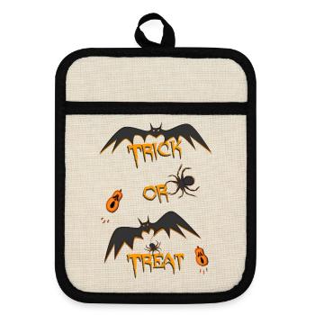 trick or treat Halloween Happy Halloween - Topflappen mit Gummirückseite - Leinen/Schwarz  - Vorne