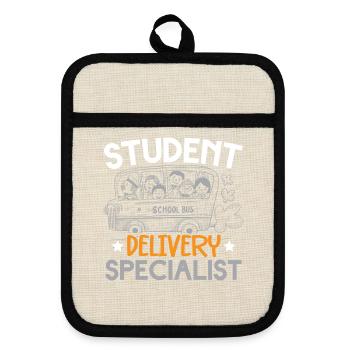 Student Delivery Spezialist Schulbusfahrer - Topflappen mit Gummirückseite - Leinen/Schwarz  - Vorne
