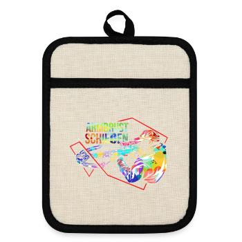 Präziser Armbrustschütze Mittelalter - Topflappen mit Gummirückseite - Leinen/Schwarz  - Vorne