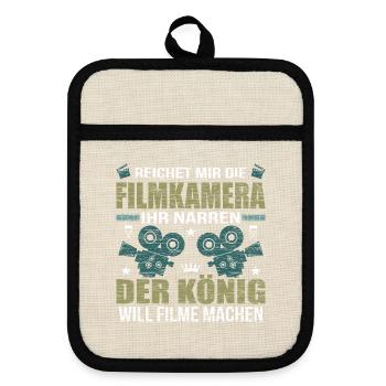 Filmdrehen Film Crew Filmemacher - Topflappen mit Gummirückseite - Leinen/Schwarz  - Vorne