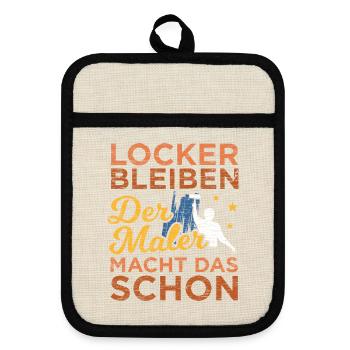 Maler - Topflappen mit Gummirückseite - Leinen/Schwarz  - Vorne